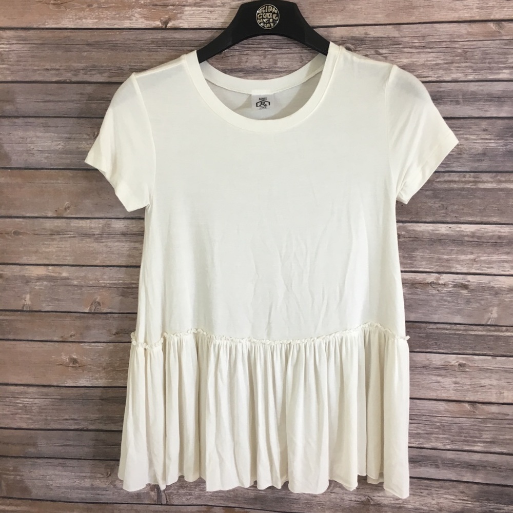 GUC Agnes & Dora Flowy bottom top, white